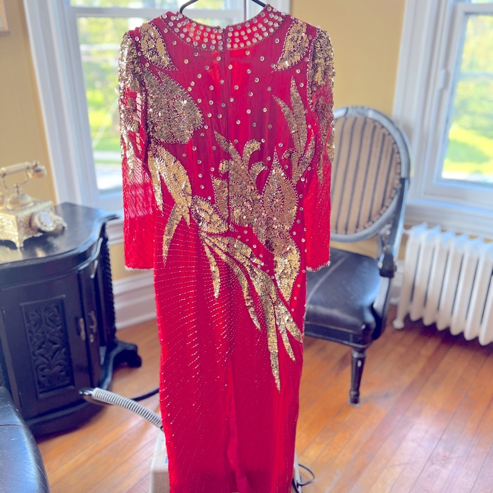 Vintage Red Sequinned Dress